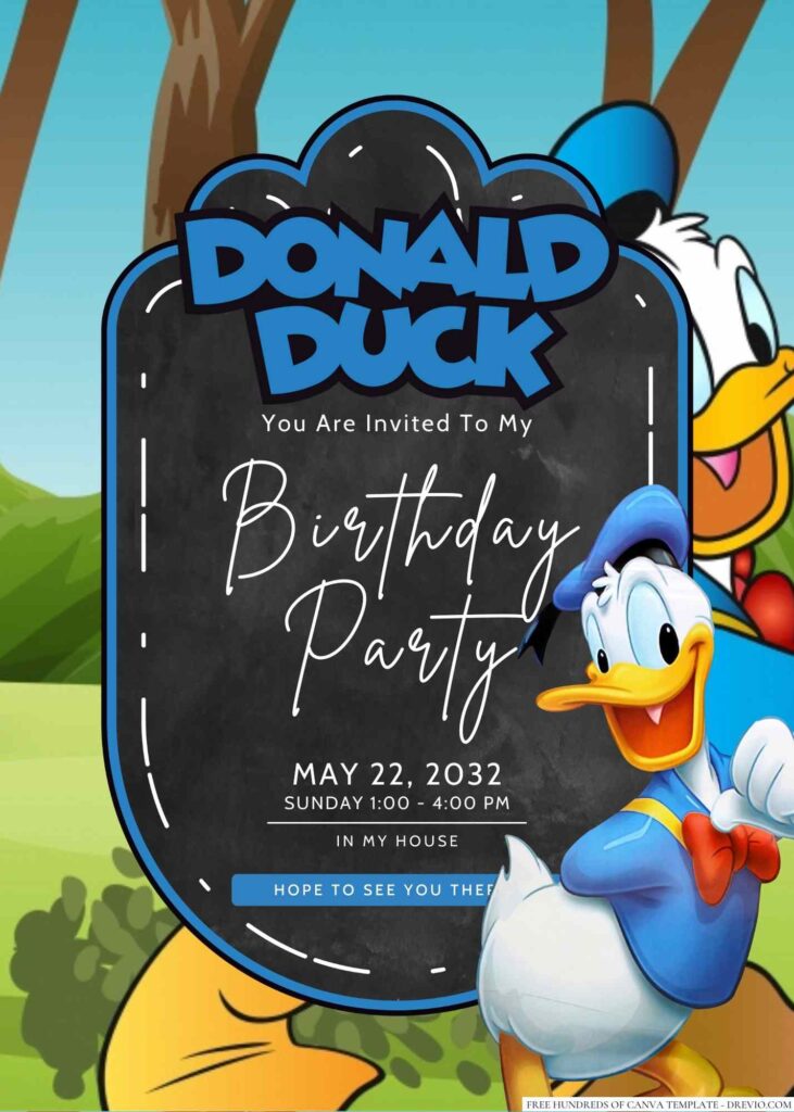 Donald Duck Birthday Invitation