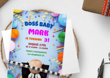 (Free Editable PDF) Get Ready To Party Like Boss Baby Birthday Invitation Templates