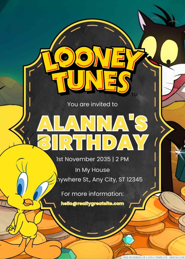 Tweety Bird Birthday Invitation