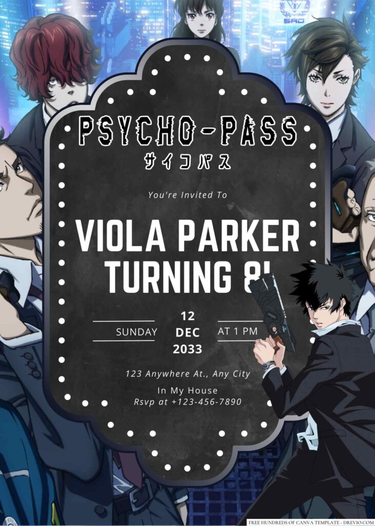 Psycho-Pass Birthday Invitation