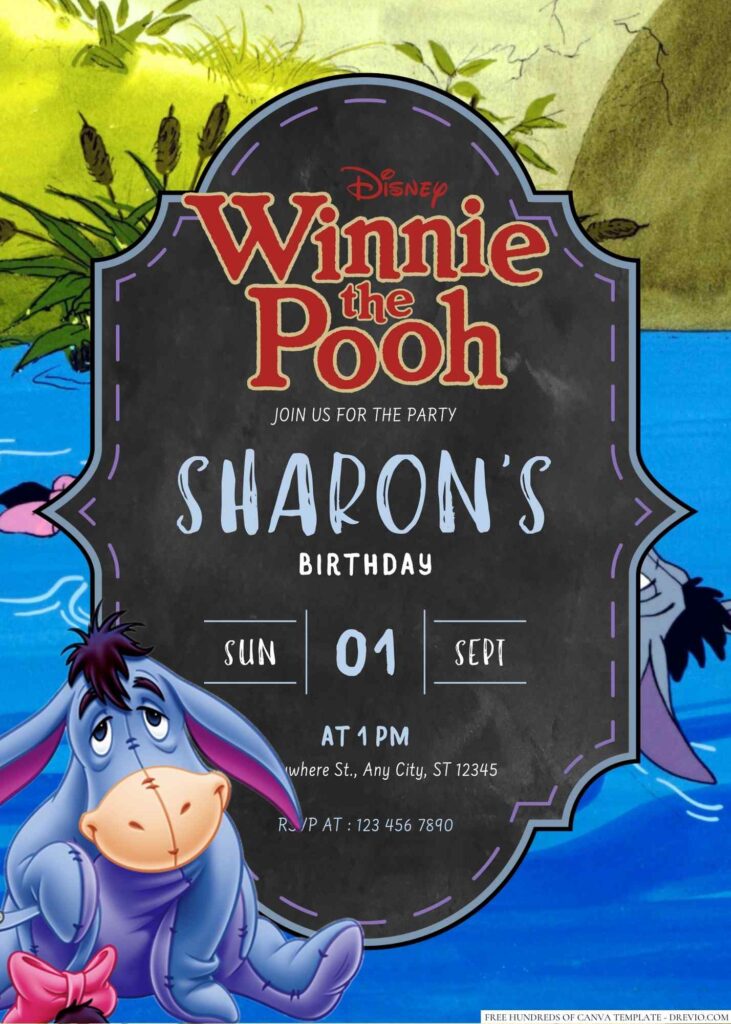 Eeyore Birthday Invitation