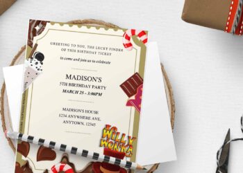 (Free Editable PDF) Willy Wonka Movie Birthday Invitation Templates