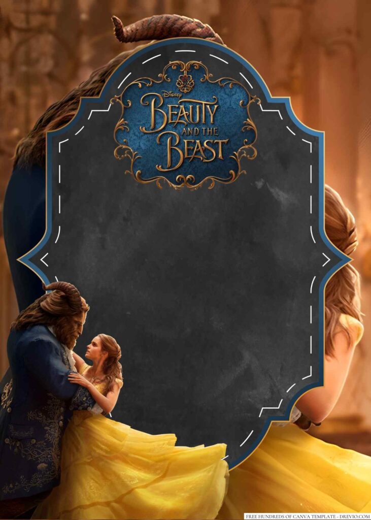 Invitation Template of 14+ Beauty and the Beast Canva Birthday Invitation Templates 2