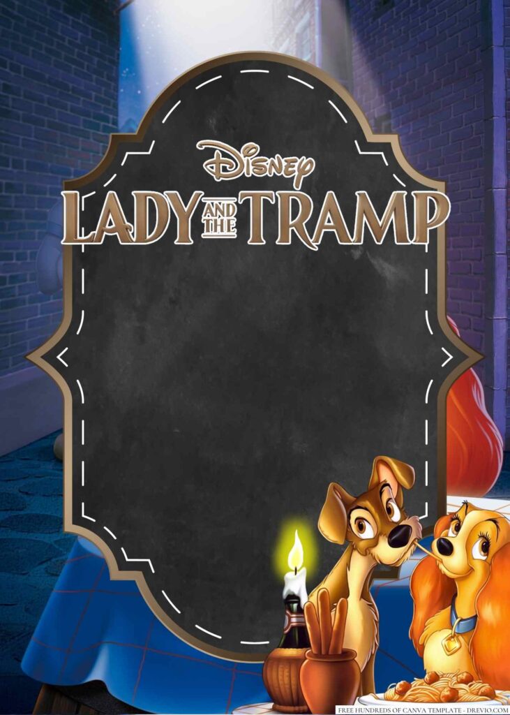 Invitation Template of 16+ Lady and the Tramp Canva Birthday Invitation Templates 2