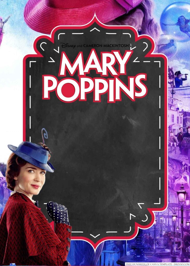 Invitation Template of 16+ Mary Poppins Canva Birthday Invitation Templates 2