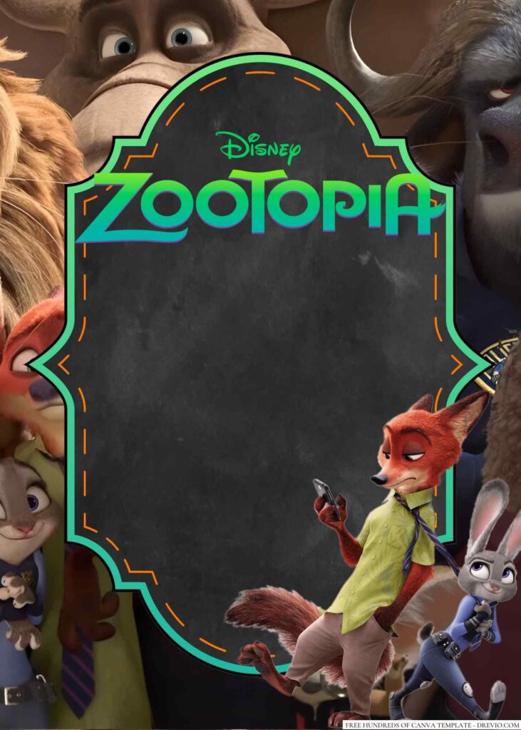 Invitation Template of 20+ Zootopia Canva Birthday Invitation Templates 2