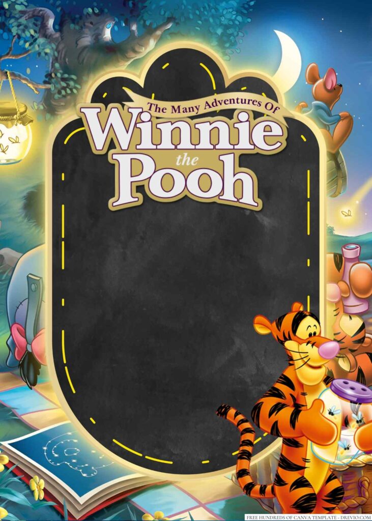 Invitation Template of 14+ The Many Adventures of Winnie the Pooh Canva Birthday Invitation Templates 2