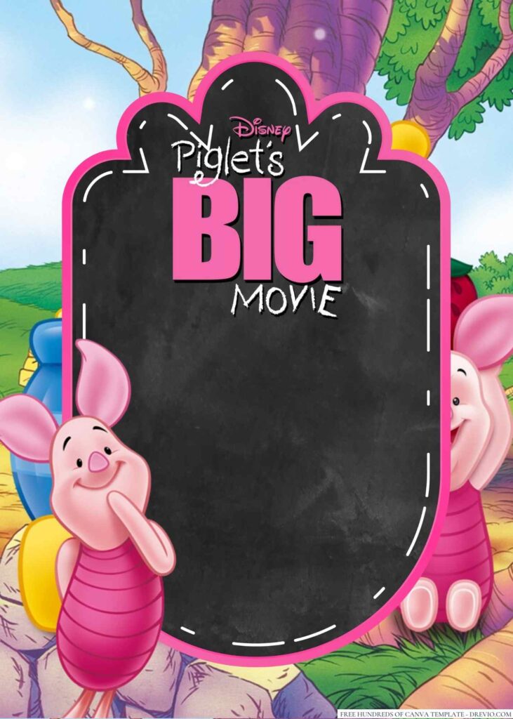 Invitation Template of 18+ Piglet's Big Movie Canva Birthday Invitation Templates 2