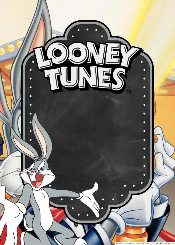 Invitation Template of 14+ Bugs Bunny Canva Birthday Invitation Templates 2