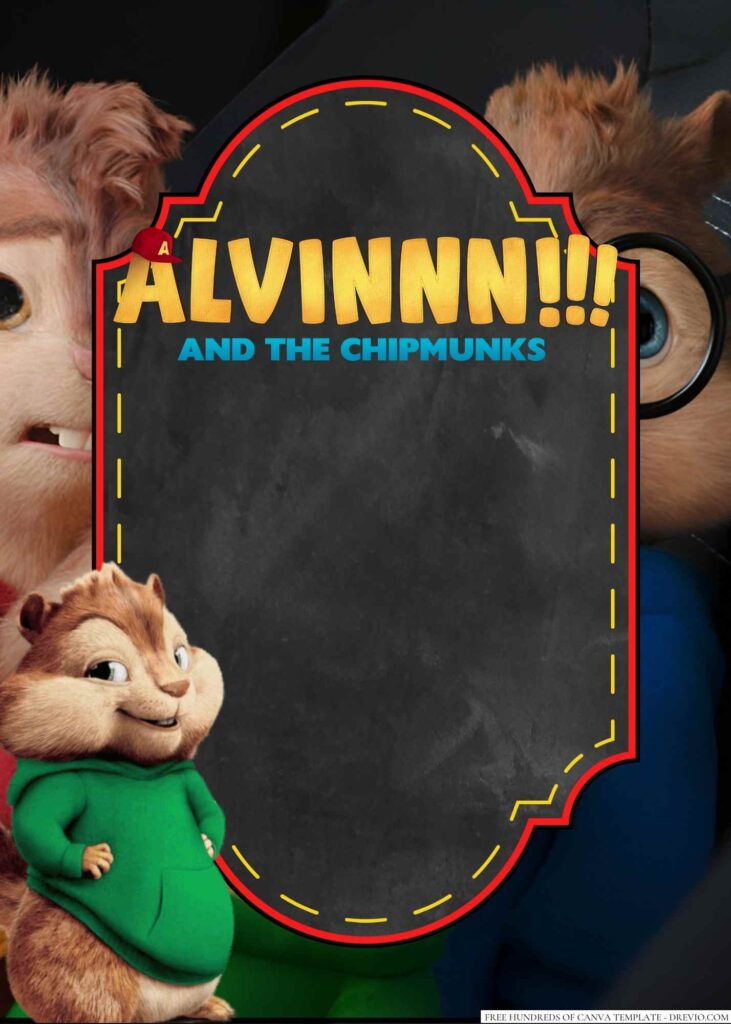 Invitation Template of 18+ Alvin and the Chipmunks Canva Birthday Invitation Templates 2