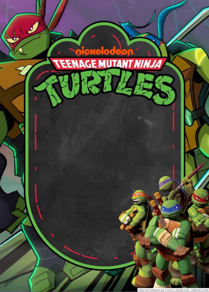 Invitation Template of 20+ Teenage Mutant Ninja Turtles Canva Birthday Invitation Templates 2