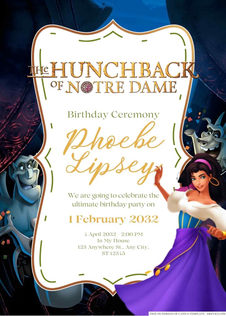 The Hunchback of Notre Dame Birthday Invitation