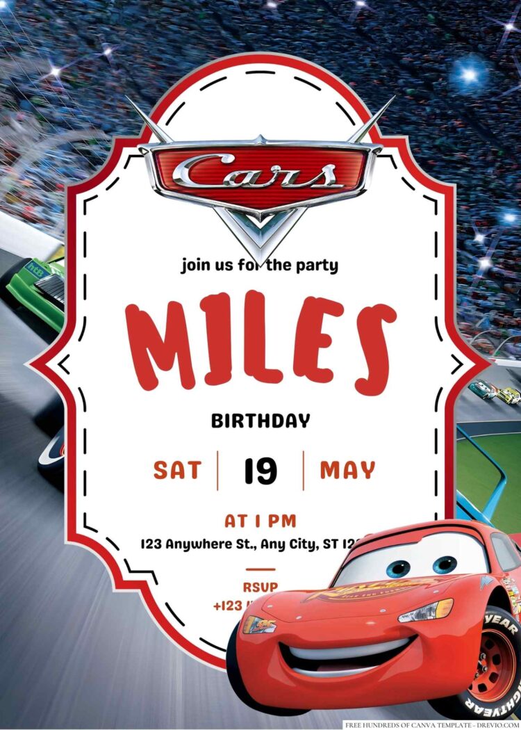 18+ Cars Canva Birthday Invitation Templates - Drevio : Free And ...