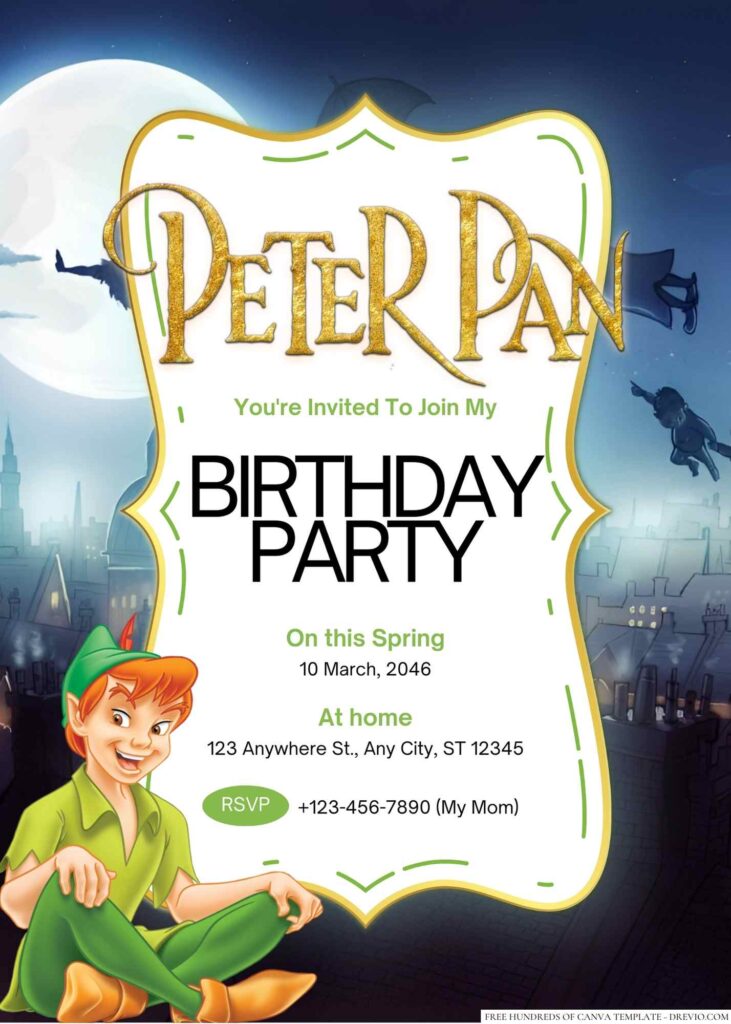 Peter Pan Birthday Invitation