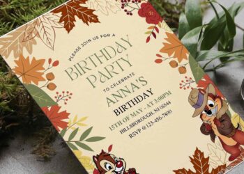 (Free Editable PDF) Chip & Dale Ready To Roll Birthday Invitation Templates