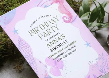 (Free Editable PDF) Beautiful Watercolor Mermaid Birthday Invitation Templates