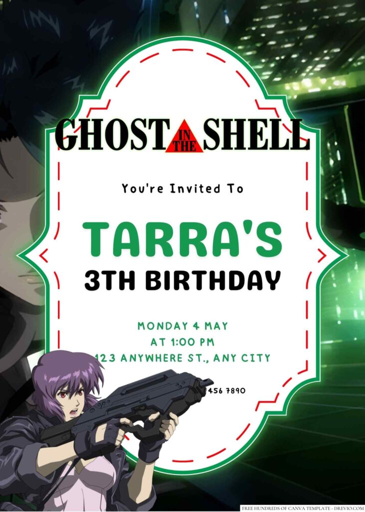 Ghost in the Shell Birthday Invitation