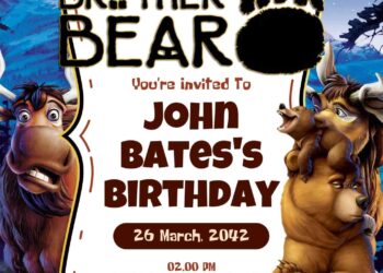 Brother Bear Birthday Invitation