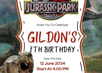 Jurassic Park Birthday Invitation