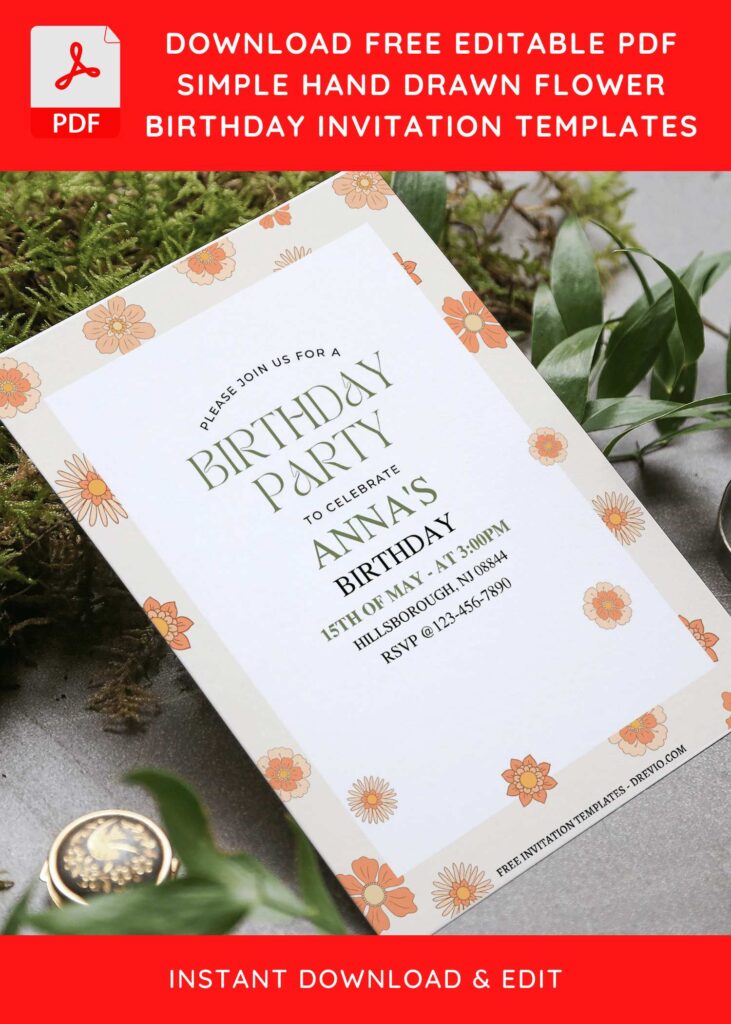 Invitation Template of (Free Editable PDF) Daisy And Sunflower Birthday Invitation Templates 6