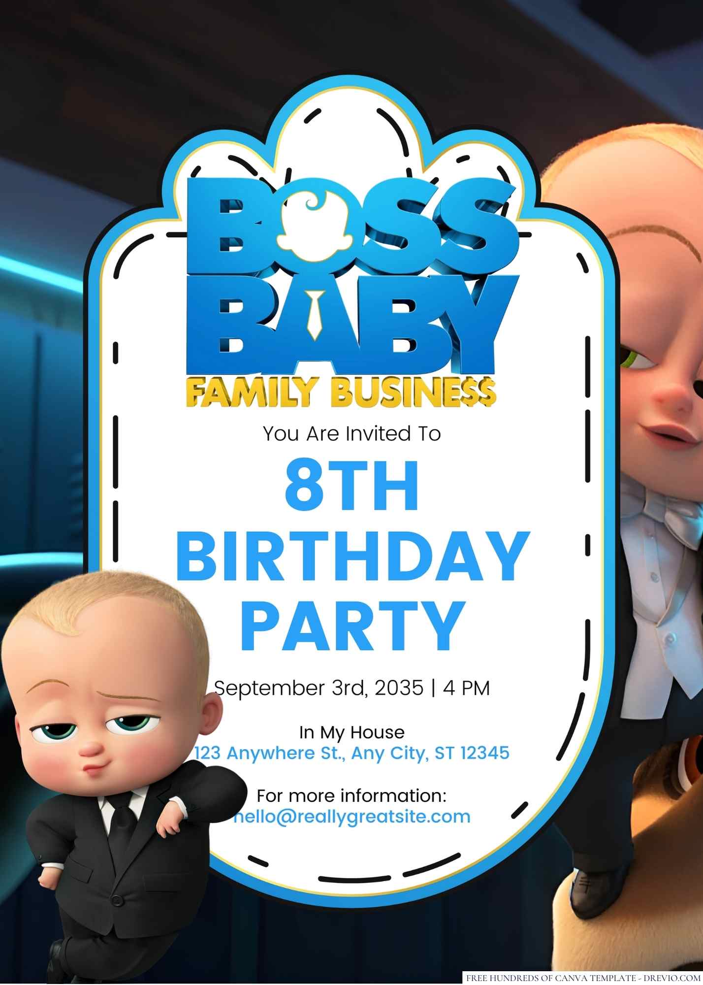 Boss baby sale invitation template free