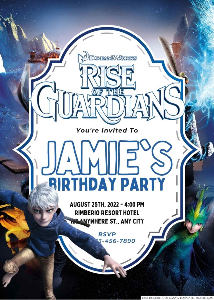 Rise of the Guardians Birthday Invitation