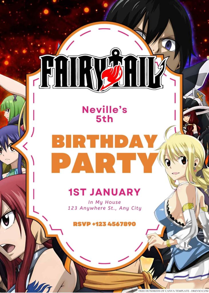 Fairy Tail Birthday Invitation