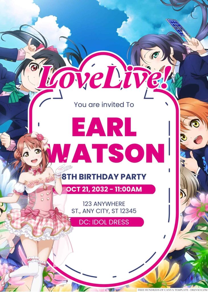 Love Live! Birthday Invitation