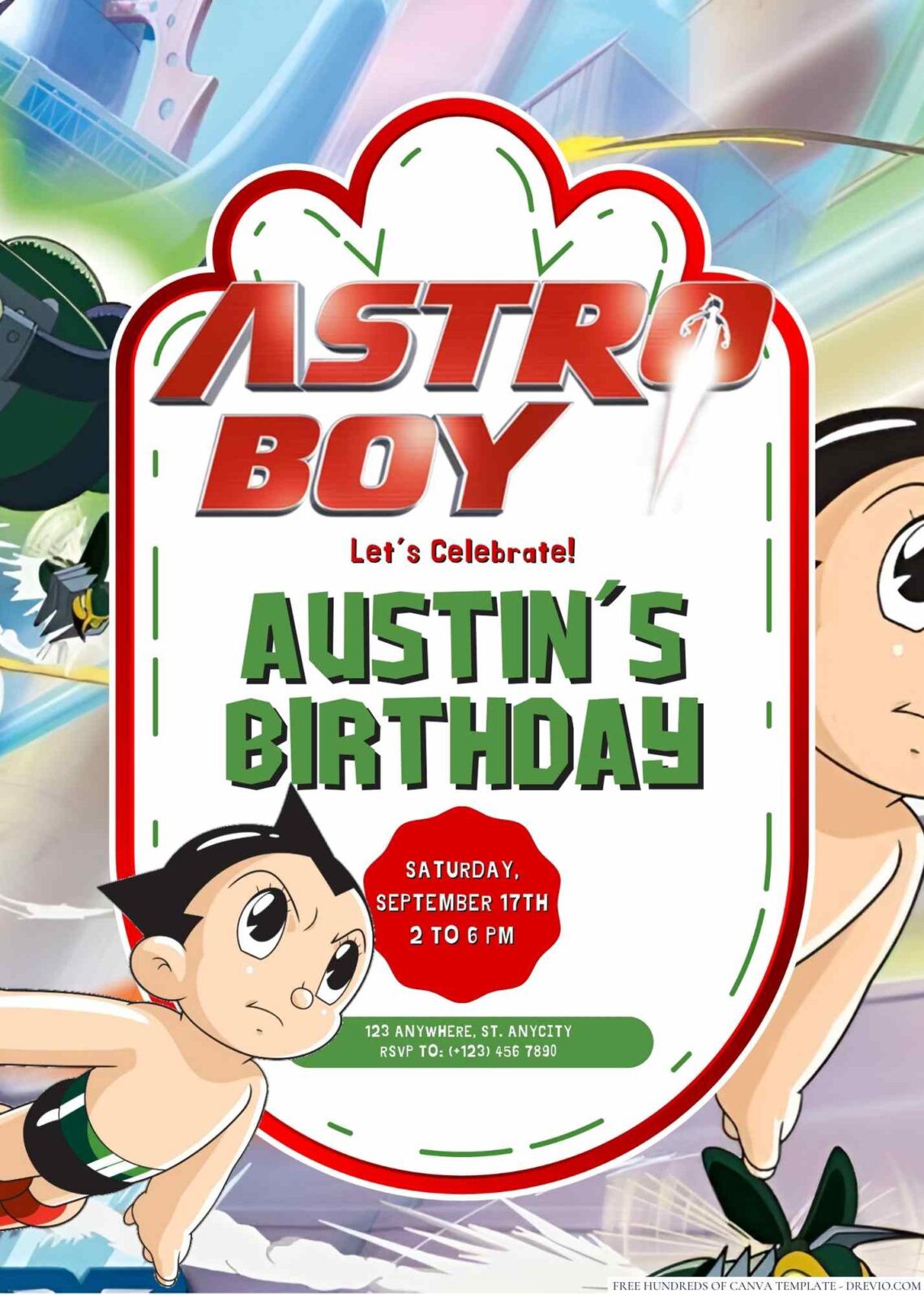 Astro Boy Birthday Invitation