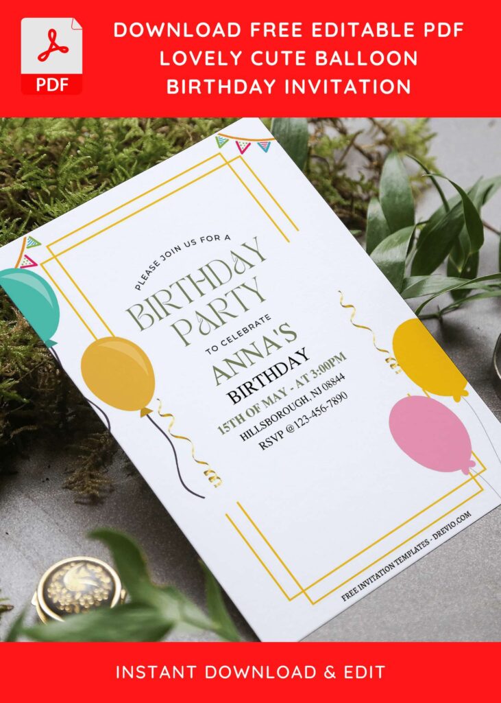 Invitation Template of (Free Editable PDF) Lovely Kids Birthday Party Invitation Templates 6