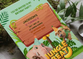 (Free Editable PDF) Jungle Beat The Movie Birthday Invitation Templates