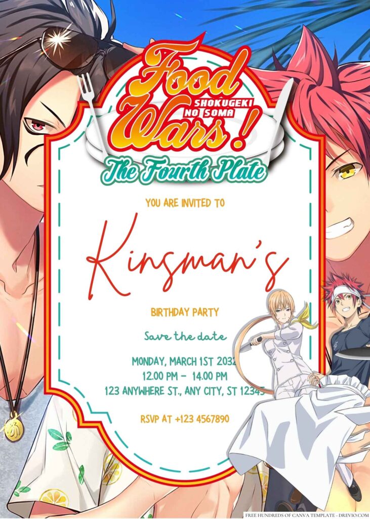 Food Wars! Birthday Invitation