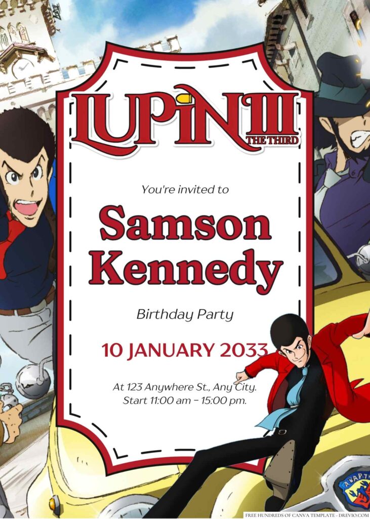 Lupin III Birthday Invitation