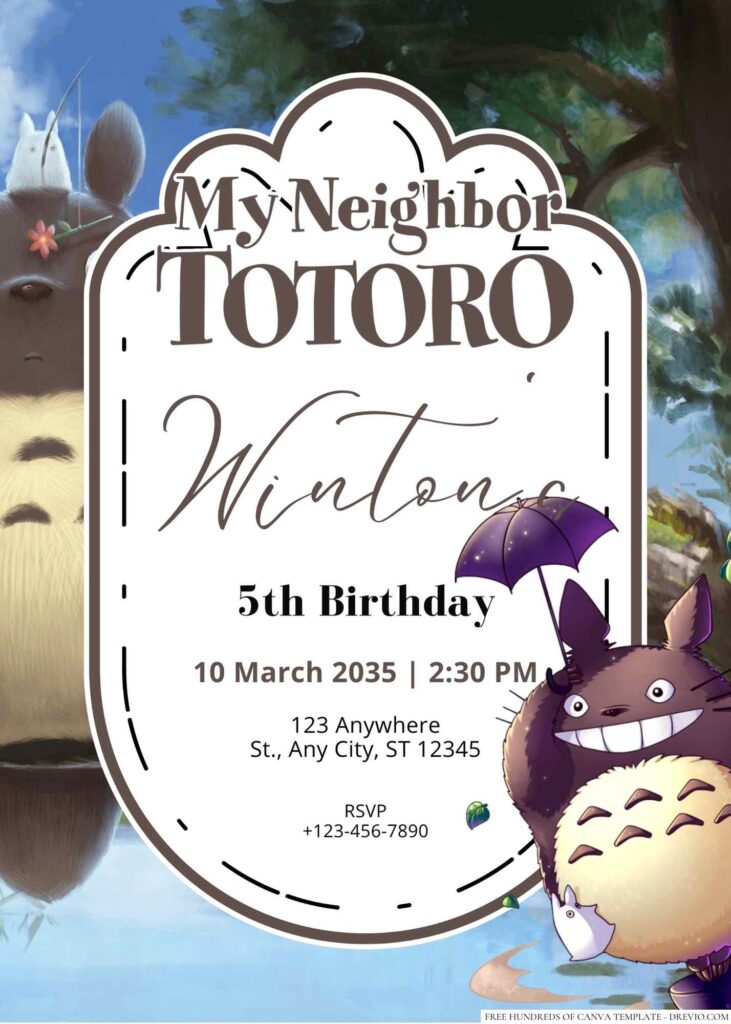  My Neighbor Totoro Birthday Invitation