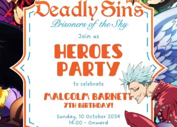 The Seven Deadly Sins Birthday Invitation