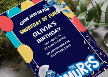 (Free Editable PDF) Cheerful Smurfs Birthday Invitation Templates