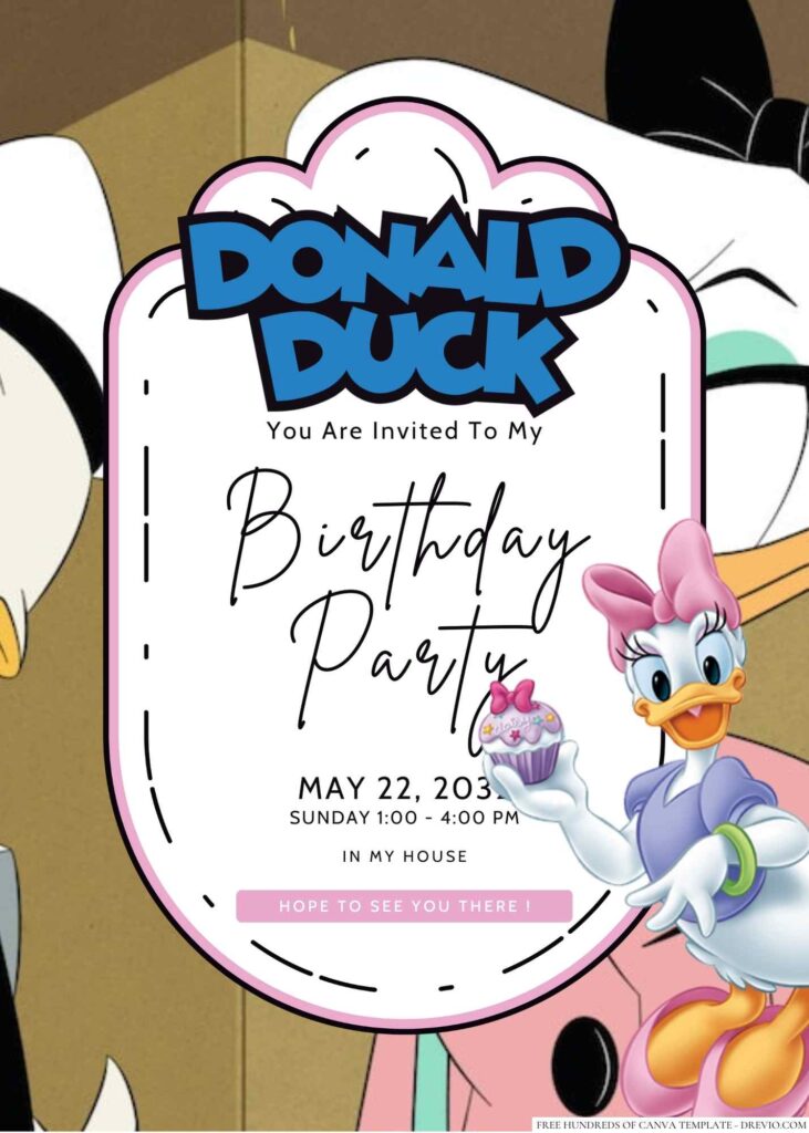  Daisy Duck Birthday Invitation