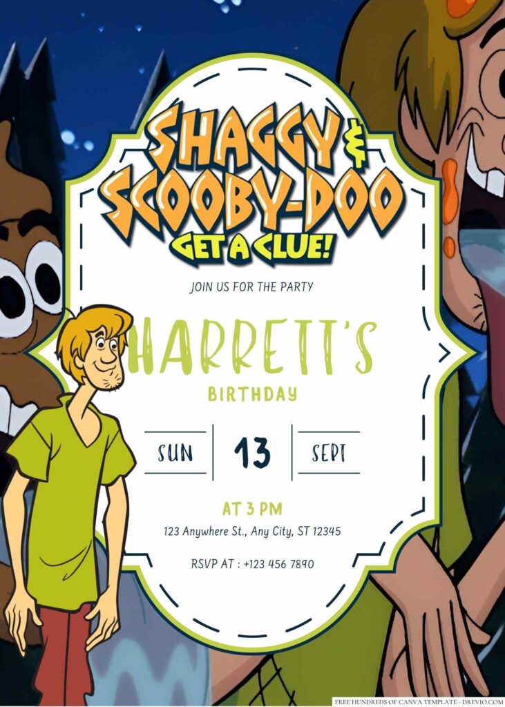 Shaggy Birthday Invitation