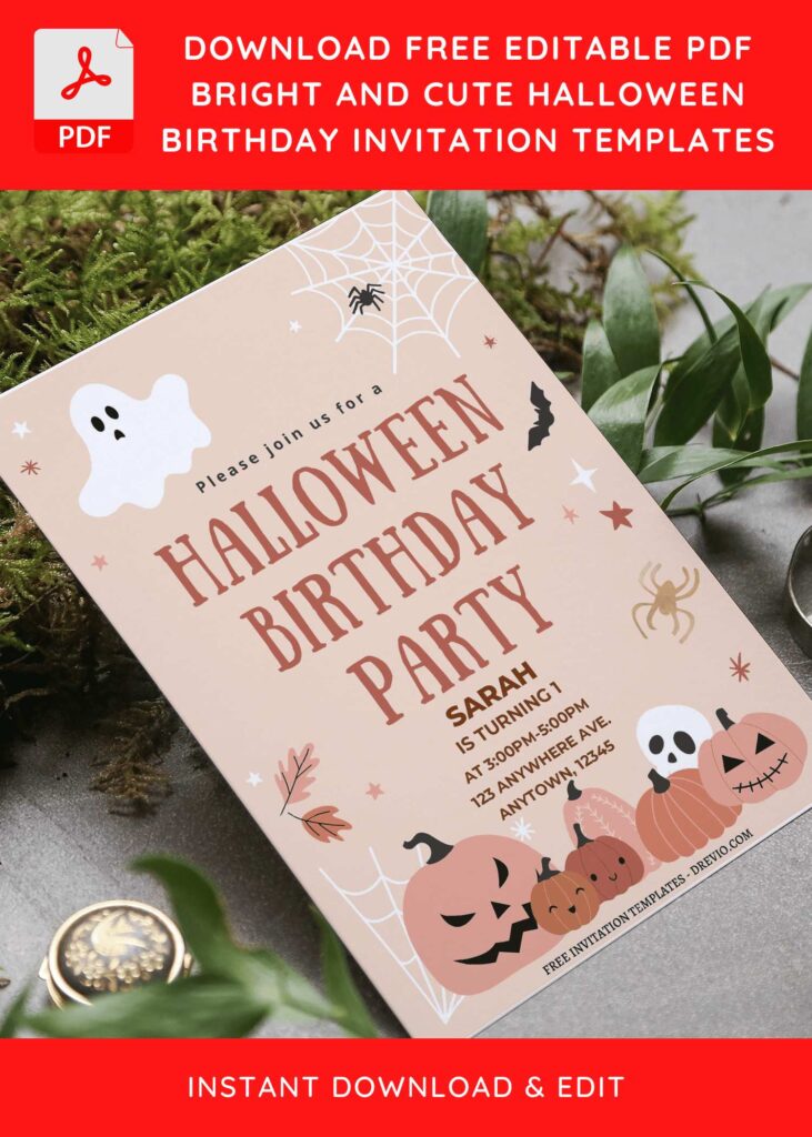 Invitation Template of (Free Editable PDF) Spooktacular Halloween Birthday Invitation Templates 4