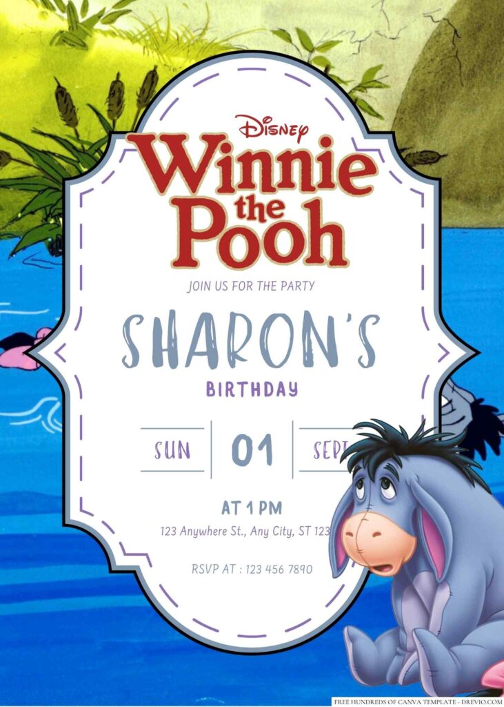 Eeyore Birthday Invitation