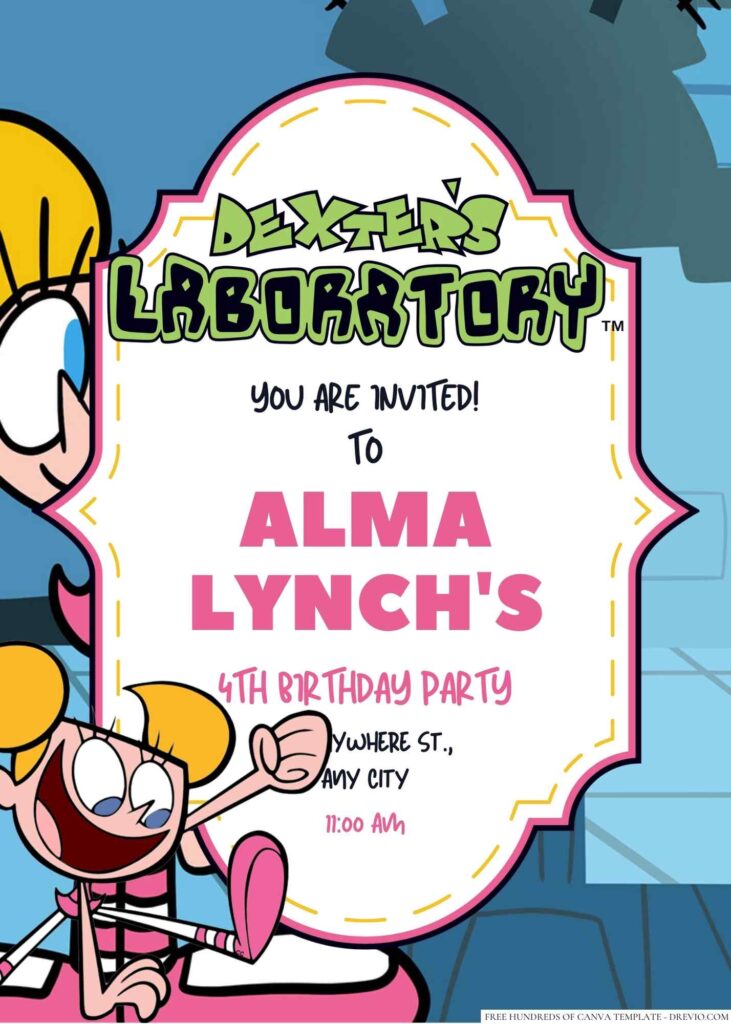 Dee Dee (Dexter's Laboratory) Birthday Invitation