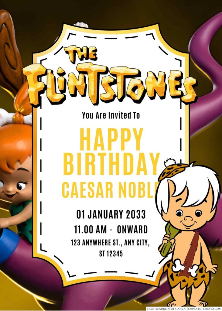 The Flintstones' Kids Birthday Invitation