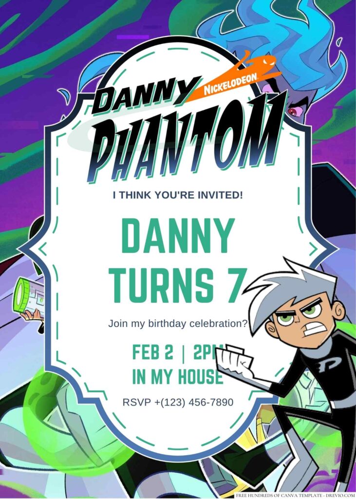 Danny Phantom Birthday Invitation