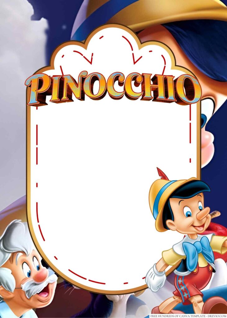 Invitation Template of 14+ Pinocchio Canva Birthday Invitation Templates 3