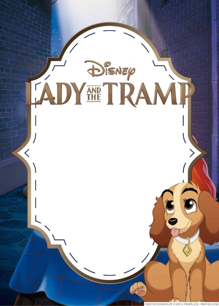 Invitation Template of 16+ Lady and the Tramp Canva Birthday Invitation Templates 3