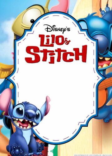 16+ Lilo & Stitch Canva Birthday Invitation Templates | Download ...