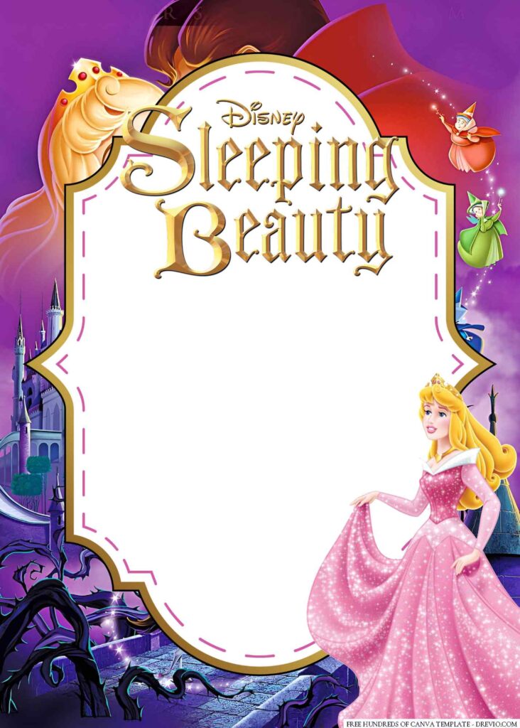 Invitation Template of 16+ Sleeping Beauty Canva Birthday Invitation Templates 3