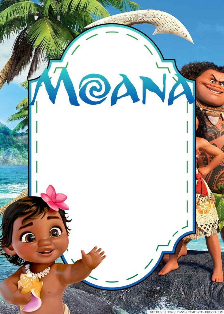 Invitation Template of 18+ Moana Canva Birthday Invitation Templates 2