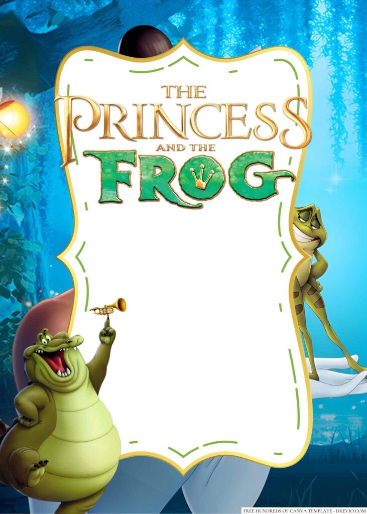 Invitation Template of 20+ The Princess and the Frog Canva Birthday Invitation Templates 3