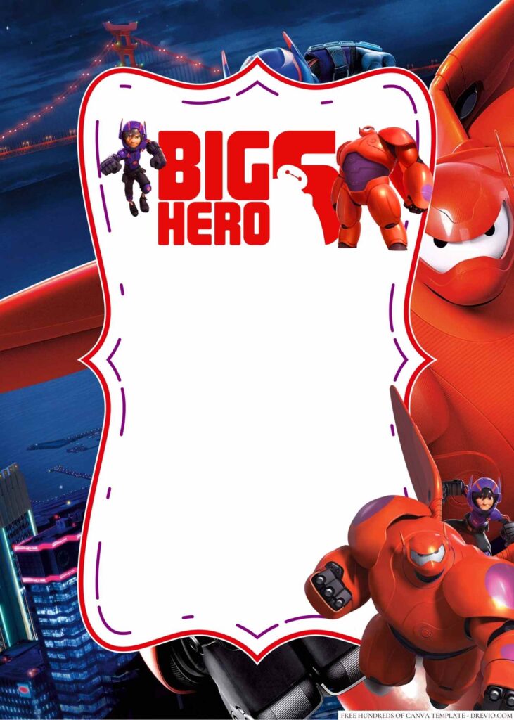 Invitation Template of 20+ Big Hero 6 Canva Birthday Invitation Templates 3